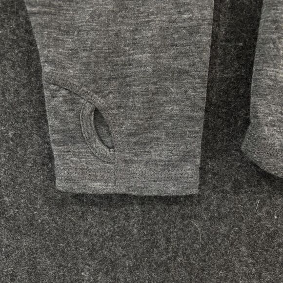 OMNI-WOOL Pullover Men's XL Gray Mock Neck Quarter Zip Base Layer Thumbholes - Picture 5 of 10